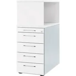 Schäfer Shop Genius Beistellcontainer mit Aufsatzregal, abschliessbar, Griff 2, weiss