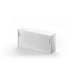 Schäfer Shop Genius Beistellschrank TETRIS SOLID, 2 OH, in Schreibtischhöhe, B 1600 mm, 25 mm Abdeckplatte, weiss