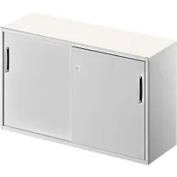 Schäfer Shop Genius Beistellschrank TETRIS SOLID, 2 OH, in Schreibtischhöhe, B 1200 mm, 25 mm Abdeckplatte, weiss