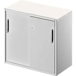 Schäfer Shop Genius Beistellschrank TETRIS SOLID, 2 OH, in Schreibtischhöhe, B 800 mm, 25 mm Abdeckplatte, weiss/weissalu