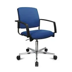 Schäfer Shop Genius Besucherstuhl SSI Proline Visit P3+, gepolsterte Rückenlehne, Universalrollen, blau