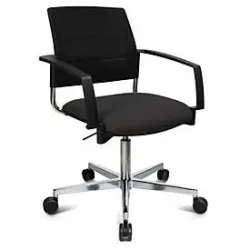 Schäfer Shop Genius Besucherstuhl SSI Proline Visit S3+, Netzrückenlehne, Universalrollen, schwarz/schwarz
