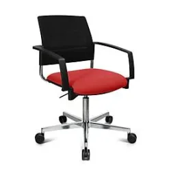 Schäfer Shop Genius Besucherstuhl SSI Proline Visit S3+, Netzrückenlehne, Universalrollen, rot/schwarz