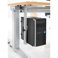 Schäfer Shop Genius CPU-Halter für Schreibtische ERGOSTYLE S, breiten- & höhenverstellb., Stahl pulverbeschichtet, weissalu