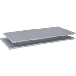 Schäfer Shop Genius Fachböden für TETRIS SOLID Schiebetürenschr. B 1000 mm/Querrolladenschr. B 1200 mm, weissalu, 2 Stück