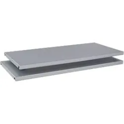 Schäfer Shop Genius Fachböden TETRIS SOLID, für Flügeltürenschränke, B600 mm, Stahlblech, pulverbeschichtet, weissalu, 2 Stück
