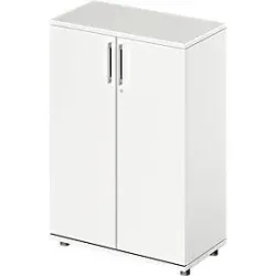 Schäfer Shop Genius Flügeltürenschrank TETRIS WOOD, 3 OH, Höhe inkl. Gleiter, B 800 mm, weiss