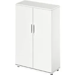 Schäfer Shop Genius Flügeltürenschrank TETRIS WOOD, 4 OH, Höhe inkl. Gleiter, B 1000 mm, weiss