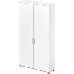 Schäfer Shop Genius Flügeltürenschrank TETRIS WOOD, 6 OH, Höhe inkl. Gleiter, Mitteltrennwand, B 1200 mm, weiss
