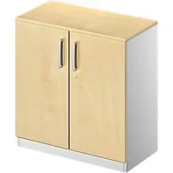 Schäfer Shop Genius Flügeltürenschrank TETRIS SOLID, 2 OH, B 800 mm, abschliessbar, mit Abdeckplatte, Ahorn-Dekor/weissalu