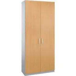 Schäfer Shop Genius Flügeltürenschrank TETRIS SOLID, Stahlkorpus, 6 OH, B 1000 mm, abschliessbar, Buche-Dekor/weissalu