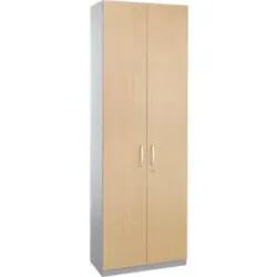 Schäfer Shop Genius Flügeltürenschrank TETRIS SOLID, Stahlkorpus, 6 OH, B 800 mm, abschliessbar, Ahorn-Dekor/weissalu