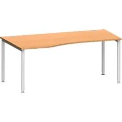 Schäfer Shop Genius Freiformschreibtisch MODENA FLEX, Ansatz links B 1800 mm, Buche