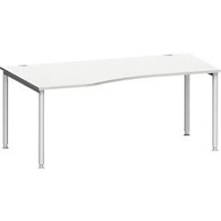 Schäfer Shop Genius Freiformschreibtisch MODENA FLEX, Ansatz links B 1800 mm, lichtgrau