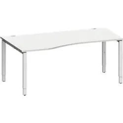 Schäfer Shop Genius Freiformschreibtisch MODENA FLEX, Ansatz links, B 1800 mm, lichtgrau