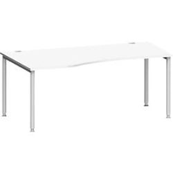 Schäfer Shop Genius Freiformschreibtisch MODENA FLEX, Ansatz links B 1800 mm, weiss
