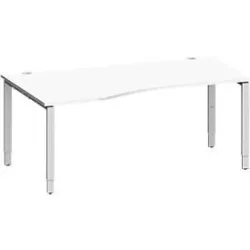 Schäfer Shop Genius Freiformschreibtisch MODENA FLEX, Ansatz links, B 1800 mm, weiss