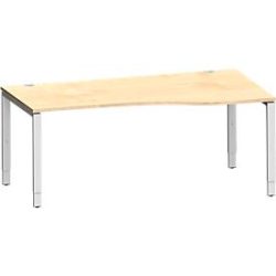 Schäfer Shop Genius Freiformschreibtisch MODENA FLEX, Ansatz rechts, B 1800 mm, Ahorn