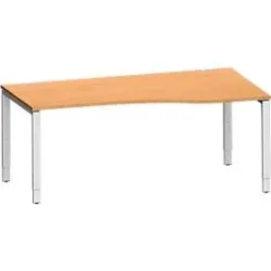 Schäfer Shop Genius Freiformschreibtisch MODENA FLEX, Ansatz rechts, B 1800 mm, Buche