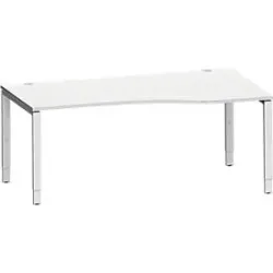 Schäfer Shop Genius Freiformschreibtisch MODENA FLEX, Ansatz rechts, B 1800 mm, lichtgrau