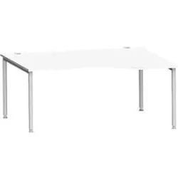 Schäfer Shop Genius Freiformschreibtisch MODENA FLEX, Ansatz rechts B 1800 mm, weiss