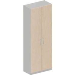 Schäfer Shop Genius Garderobenschrank TETRIS SOLID, 6 Ordnerhöhen, 1 Fachboden, Kleiderstange, abschliessbar, B 800 x T 412 x H 2239 mm, weissalu/Ahorn