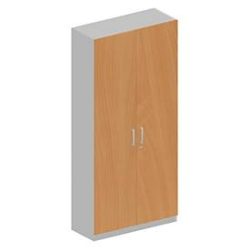 Schäfer Shop Genius Garderobenschrank TETRIS SOLID, 6 Ordnerhöhen, 1 Fachboden, Kleiderstange, abschliessbar, B 1000 x T 412 x H 2239 mm, weissalu/Buche