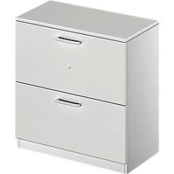 Schäfer Shop Genius Hängeregistraturschrank TETRIS SOLID, 2 OH, B 800 mm, abschliessbar, mit Abdeckplatte, lichtgrau/weissalu