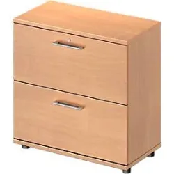 Schäfer Shop Genius Hängeregistraturschrank TETRIS WOOD, 2 OH, B 800 x T 421 x H 800 mm, Höhe inkl. Gleiter, Buche-Dekor