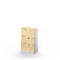 Schäfer Shop Genius Hängeregristraturschrank TETRIS SOLID, 3 Schübe, 3 OH B 800 x H 1170 mm, Ahorn-Dekor/weissalu