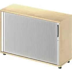 Schäfer Shop Genius Querrollladenschrank TETRIS WOOD, 2 OH, B 1200 mm, Höhe inkl. Gleiter, Ahorn-Dekor