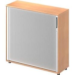 Schäfer Shop Genius Querrollladenschrank TETRIS WOOD, 3 OH, B 1200 mm, Höhe inkl. Gleiter, Buche-Dekor