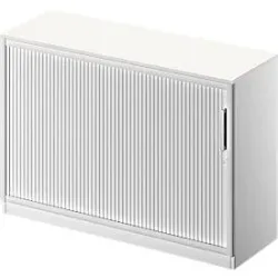 Schäfer Shop Genius Querrollladenschrank TETRIS SOLID, 2 OH, B 1200 x T 413 x H 818 mm, mit Boden und Abdeckplatte, weiss/weissalu
