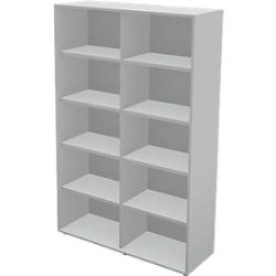 Schäfer Shop Genius Regal TETRIS WALL, 5 Ordnerhöhen, B 1000 x T 420 x H 1880 mm, lichtgrau