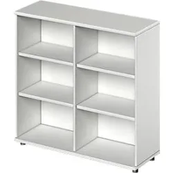 Schäfer Shop Genius Regal TETRIS WOOD, 3 OH, Höhe inkl. Gleiter, B 1200 mm, lichtgrau