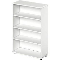 Schäfer Shop Genius Regal TETRIS WOOD, 4 OH, Höhe inkl. Gleiter, B 1000 mm, weiss