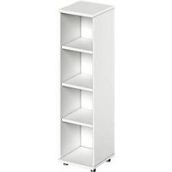 Schäfer Shop Genius Regal TETRIS WOOD, 4 OH, Höhe inkl. Gleiter, B 400 mm, weiss