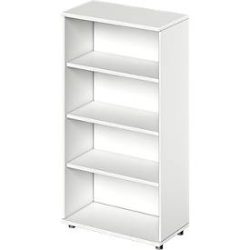 Schäfer Shop Genius Regal TETRIS WOOD, 4 OH, Höhe inkl. Gleiter, B 800 mm, weiss