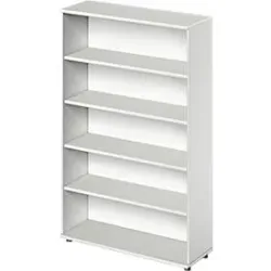 Schäfer Shop Genius Regal TETRIS WOOD, 5 OH, Höhe inkl. Gleiter, B 1000 mm, lichtgrau