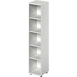 Schäfer Shop Genius Regal TETRIS WOOD, 5 OH, Höhe inkl. Gleiter, B 400 mm, lichtgrau