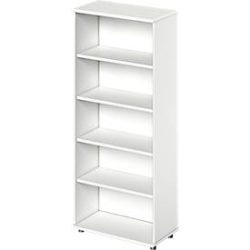 Schäfer Shop Genius Regal TETRIS WOOD, 5 OH, Höhe inkl. Gleiter, B 800 mm, weiss