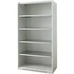 Schäfer Shop Genius Regalschrank FS, Stahl, mit Belüftungslöchern, B 1055 x T 520 x H 1950 mm, 5 OH, Lichtgrau, bis 500 kg