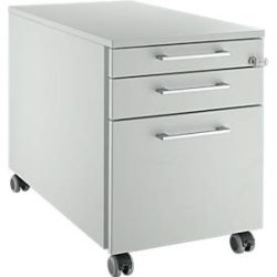 Schäfer Shop Genius Rollcontainer 126, mit Griff eckig, B 435 x H 577 mm, lichtgrau/lichtgrau/lichtgrau