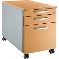 Schäfer Shop Genius Rollcontainer 126, mit Griff rund, B 435 x H 577 mm, Buche-Dekor/weissalu