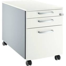 Schäfer Shop Genius Rollcontainer 126, mit Griff rund, B 435 x H 577 mm, weiss/weissalu
