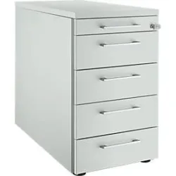 Schäfer Shop Genius Standcontainer 13333, mit Griff eckig, B 435 x H 717 mm, lichtgrau/lichtgrau/lichtgrau