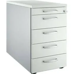 Schäfer Shop Genius Standcontainer 13333, mit Griff rund, B 435 x H 717 mm, lichtgrau/weissalu