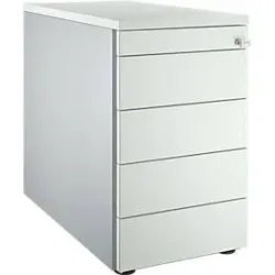 Schäfer Shop Genius Standcontainer 13333, mit Griffnut, B 435 x H 717 mm, weissalu/lichtgrau/lichtgrau