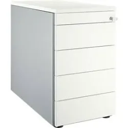 Schäfer Shop Genius Standcontainer 13333, mit Griffnut, B 435 x H 717 mm, weissalu/weissalu/weiss