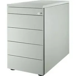 Schäfer Shop Genius Standcontainer 13333, mit Griffnut, B 435 x T 800 x H 717 mm, lichtgrau/lichtgrau/lichtgrau